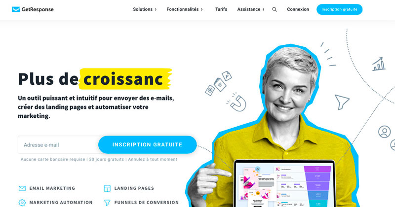 Get Response, est un outil de création d’emailing qui vous permet de créer des campagnes emailing