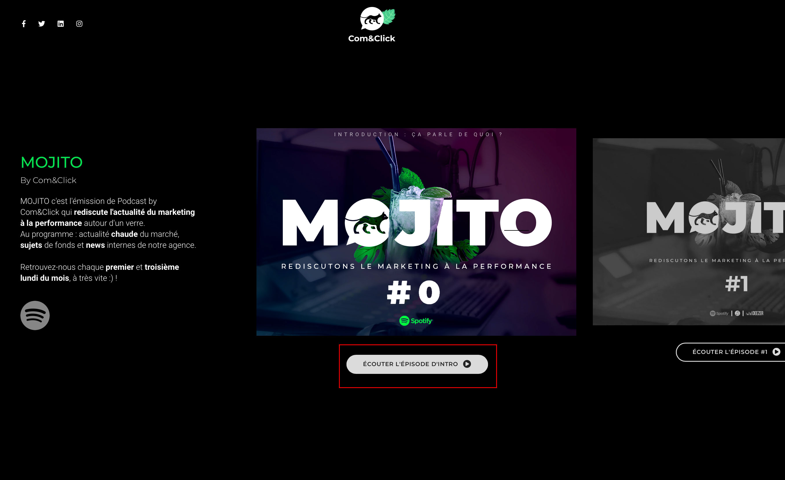 Bouton CTA qui change au hover sur Com&Click.com